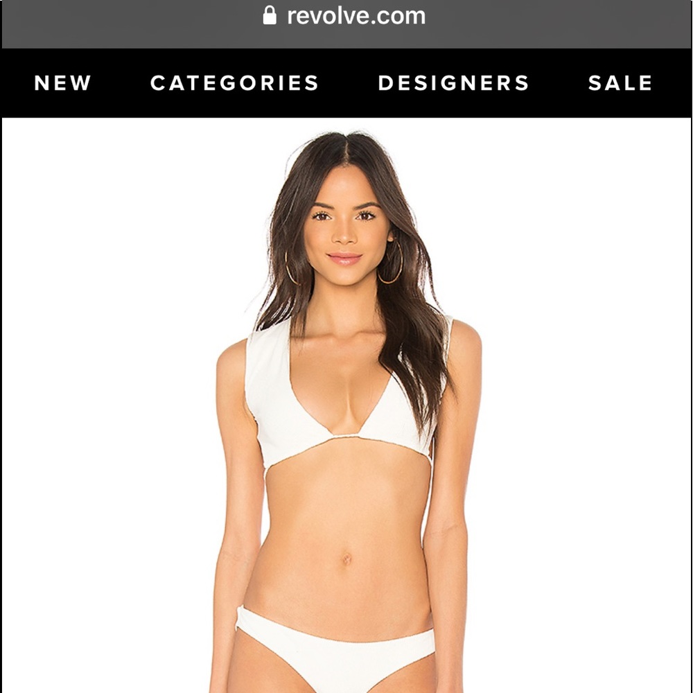 NWOT Frankies Bikinis Shea Top ribbed in White!!